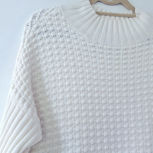 French Connection Mozart Popcorn Cotton Sweater - winter white - Picture 7 of 17